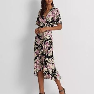 LAUREN RALPH LAUREN Floral Belted Jersey Dress  NWOT *Altered
